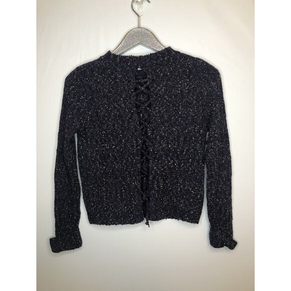 NEW RAGA Navy Astrid Laced Back Pullover Sweater Size Small S - Picture 6 of 7